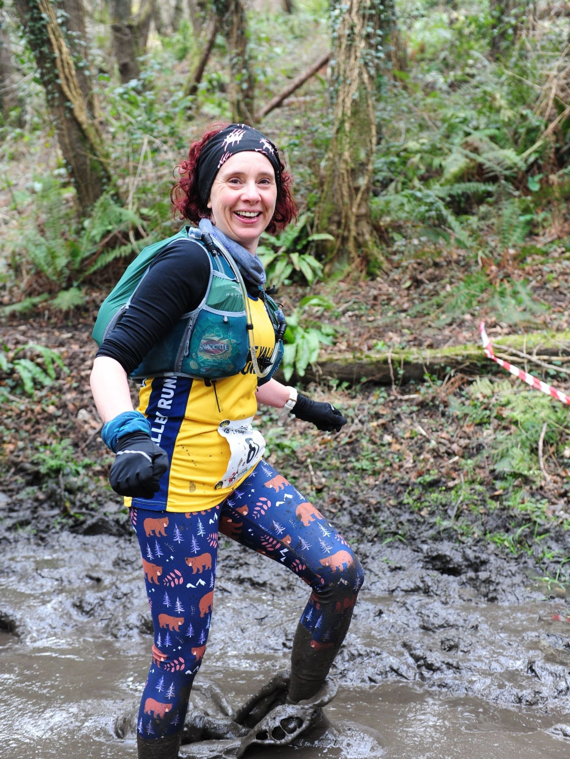 Vicki Wraight in mud